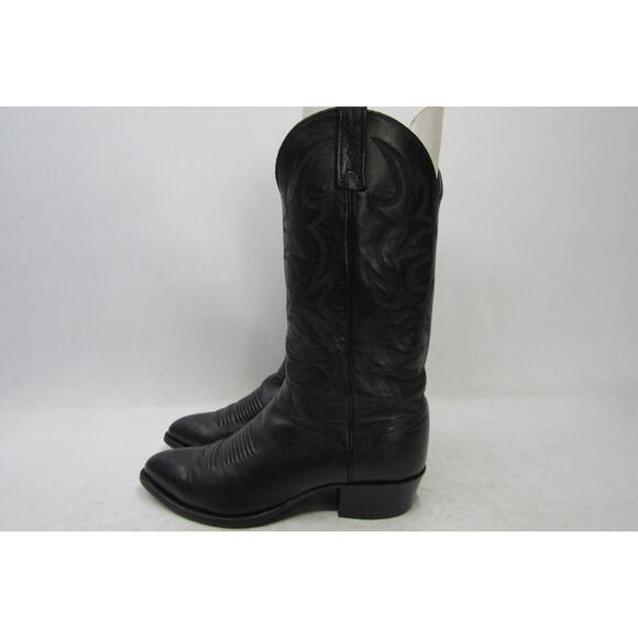 El Dorado Mens Size 8.5 D Black All Leather Cowboy Western Boots - Picture 1 of 11